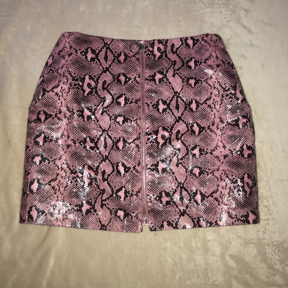 Snakeskin mini skirt